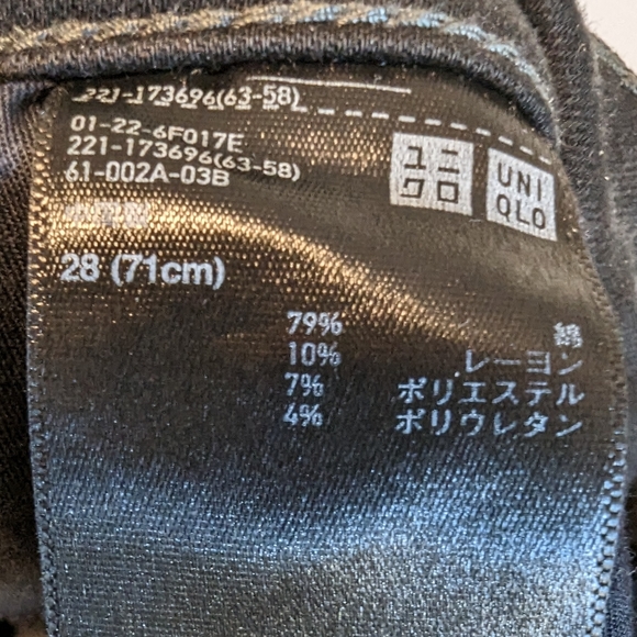 Uniqlo Black Skinny Jeans - Sz 28 - Picture 8 of 8